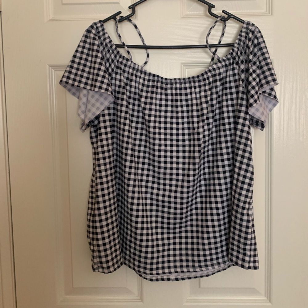 Gingham off the shoulder top